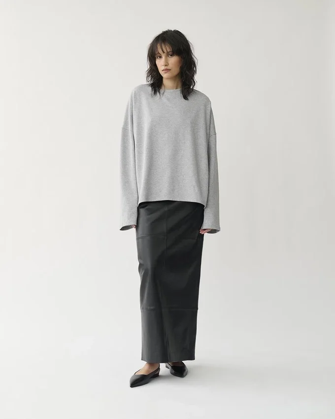 Boxy langermet T-skjorte W
