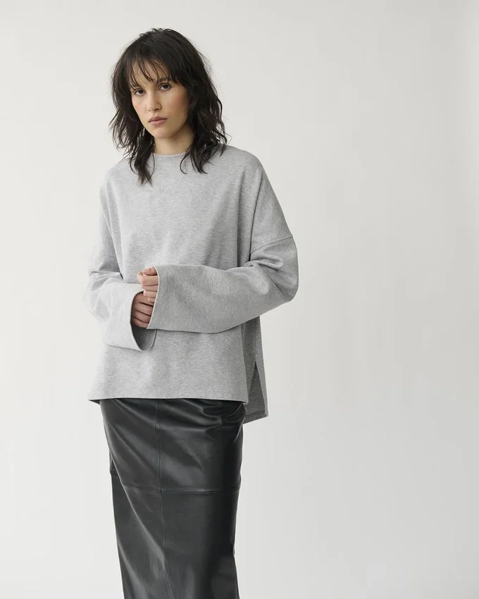 Boxy langermet T-skjorte W